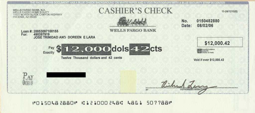 Difference between a Money Order and a Cashier's Check